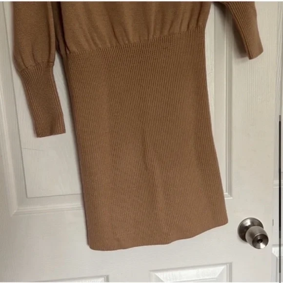 Kookai Camel Sweater Mini Dress 0